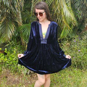 Free People Blue Velvet Dress